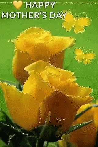Żółte brokatowe róże na dzień matki